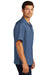 Port Authority S535 Mens Easy Care Stain Resistant Short Sleeve Button Down Camp Shirt w/ Pocket Blue Model Side