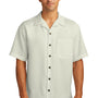 Port Authority Mens Easy Care Stain Resistant Short Sleeve Button Down Camp Shirt w/ Pocket - Ivory