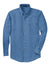 Port Authority S600/TLS600 Mens Denim Long Sleeve Button Down Shirt w/ Pocket Faded Blue Flat Front