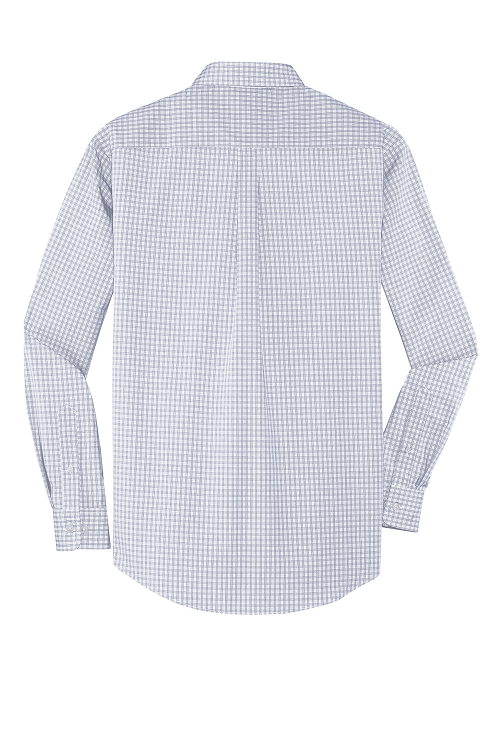 Port Authority S639 Mens Easy Care Wrinkle Resistant Long Sleeve Button Down Shirt w/ Pocket White Flat Back