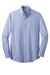 Port Authority S640/TLS640 Mens Easy Care Wrinkle Resistant Long Sleeve Button Down Shirt w/ Pocket Chambray Blue Flat Front