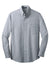 Port Authority S640/TLS640 Mens Easy Care Wrinkle Resistant Long Sleeve Button Down Shirt w/ Pocket Navy Blue Frost Flat Front