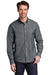 Port Authority S651 Mens SuperPro Wrinkle Resistant Long Sleeve Button Down Shirt w/ Pocket Black Model Front