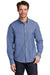 Port Authority S651 Mens SuperPro Wrinkle Resistant Long Sleeve Button Down Shirt w/ Pocket Navy Blue Model Front