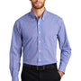 Port Authority Mens Easy Care Wrinkle Resistant Long Sleeve Button Down Shirt w/ Pocket - Blue/Purple