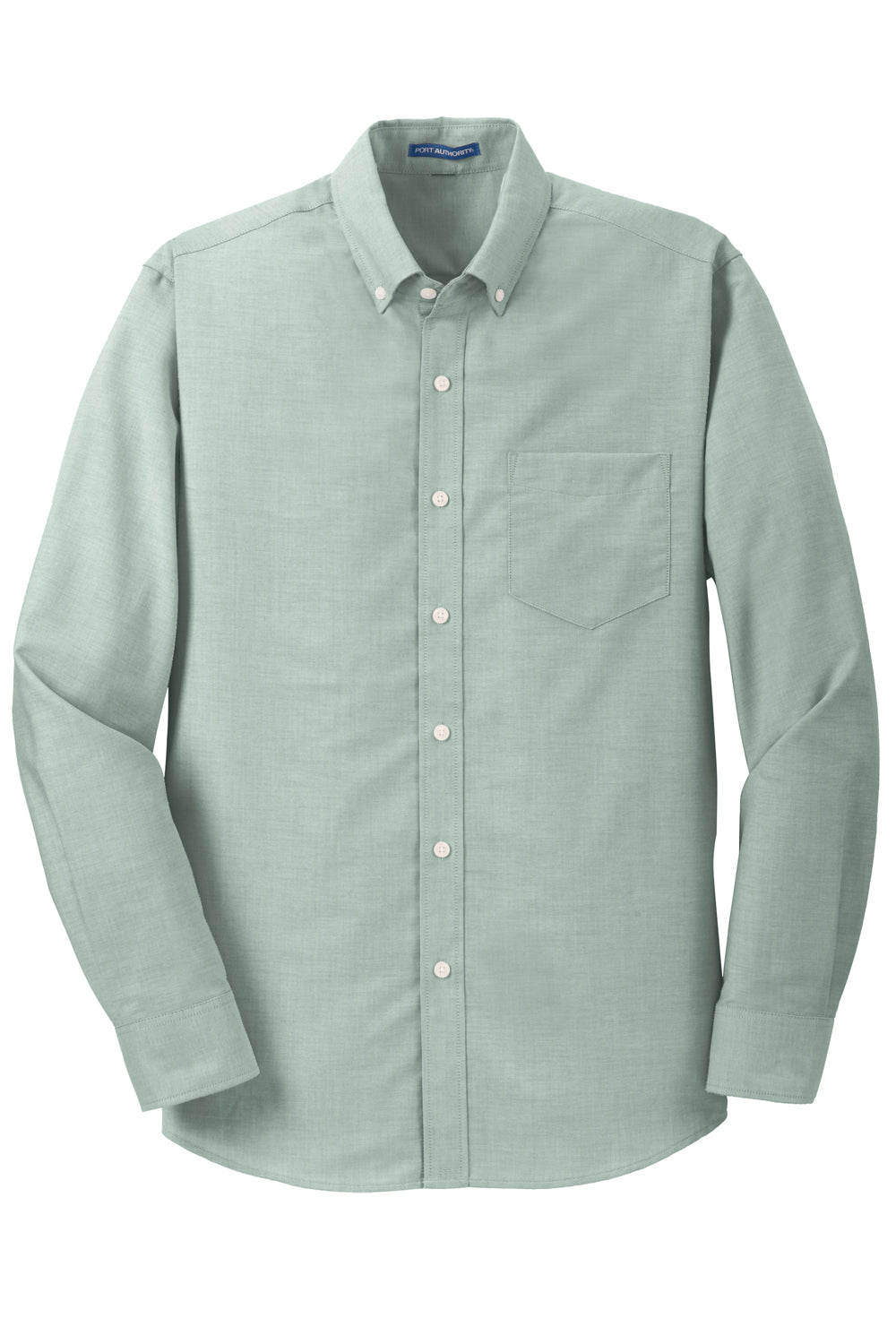 Port Authority S658/TS658 Mens SuperPro Oxford Wrinkle Resistant Long Sleeve Button Down Shirt w/ Pocket Green Flat Front