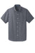 Port Authority S659 Mens SuperPro Oxford Wrinkle Resistant Short Sleeve Button Down Shirt w/ Pocket Black Flat Front