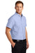 Port Authority S659 Mens SuperPro Oxford Wrinkle Resistant Short Sleeve Button Down Shirt w/ Pocket Oxford Blue Model 3q