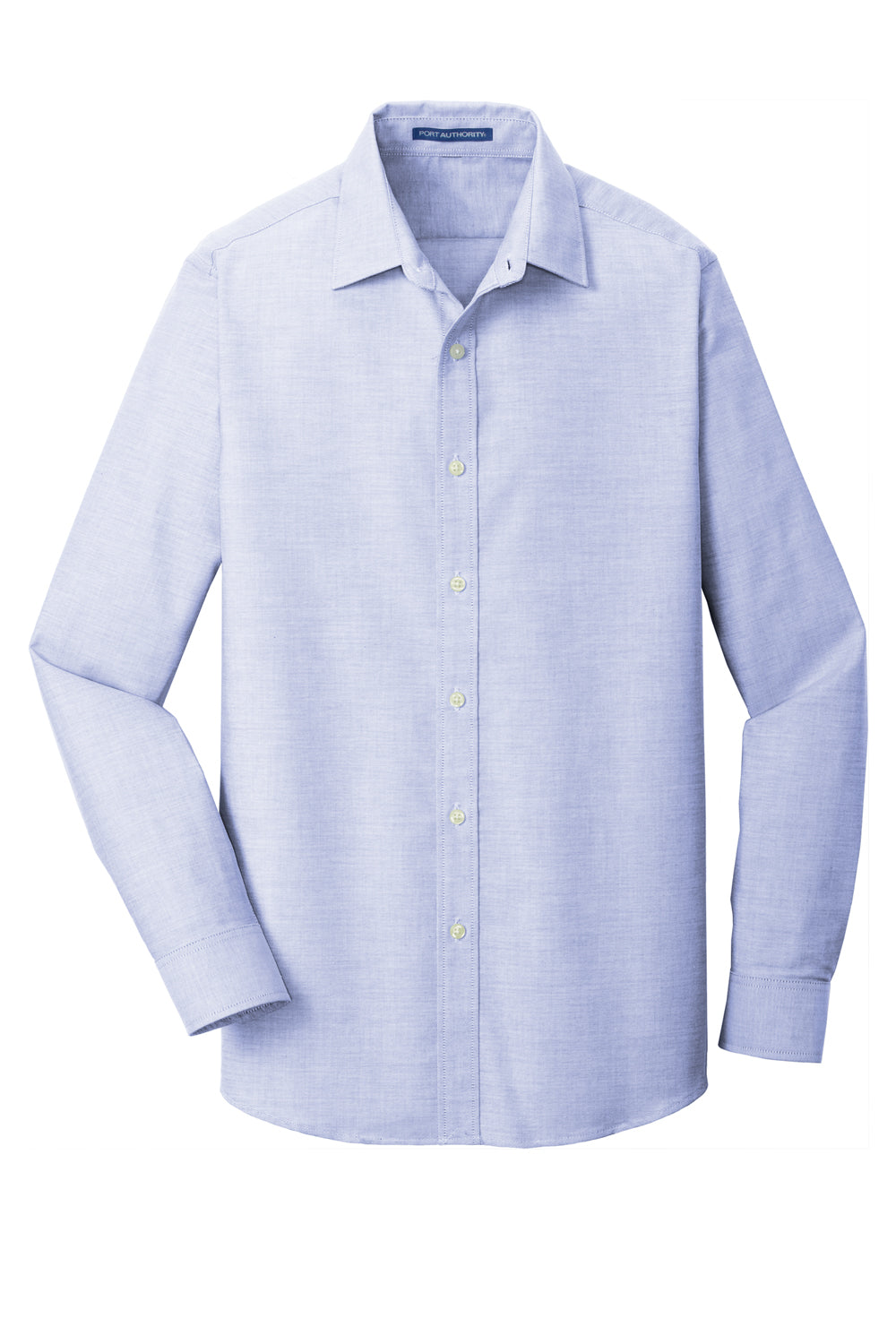 Port Authority S661 Mens SuperPro Oxford Wrinkle Resistant Long Sleeve Button Down Shirt Oxford Blue Flat Front