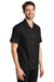 Port Authority S662 Mens Wrinkle Resistant Short Sleeve Button Down Camp Shirt w/ Pocket Black Model 3q