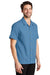 Port Authority S662 Mens Wrinkle Resistant Short Sleeve Button Down Camp Shirt w/ Pocket Celadon Blue Model 3q