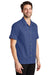 Port Authority S662 Mens Wrinkle Resistant Short Sleeve Button Down Camp Shirt w/ Pocket Royal Blue Model 3q