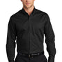 Port Authority Mens SuperPro Wrinkle Resistant Long Sleeve Button Down Shirt w/ Pocket - Black