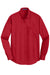 Port Authority S663/TS663 Mens SuperPro Wrinkle Resistant Long Sleeve Button Down Shirt w/ Pocket Rich Red Flat Front