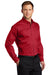 Port Authority S663/TS663 Mens SuperPro Wrinkle Resistant Long Sleeve Button Down Shirt w/ Pocket Rich Red Model 3q