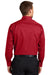 Port Authority S663/TS663 Mens SuperPro Wrinkle Resistant Long Sleeve Button Down Shirt w/ Pocket Rich Red Model Back