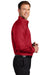 Port Authority S663/TS663 Mens SuperPro Wrinkle Resistant Long Sleeve Button Down Shirt w/ Pocket Rich Red Model Side