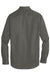 Port Authority S663/TS663 Mens SuperPro Wrinkle Resistant Long Sleeve Button Down Shirt w/ Pocket Sterling Grey Flat Back