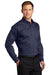 Port Authority S663/TS663 Mens SuperPro Wrinkle Resistant Long Sleeve Button Down Shirt w/ Pocket True Navy Blue Model 3q