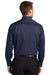 Port Authority S663/TS663 Mens SuperPro Wrinkle Resistant Long Sleeve Button Down Shirt w/ Pocket True Navy Blue Model Back