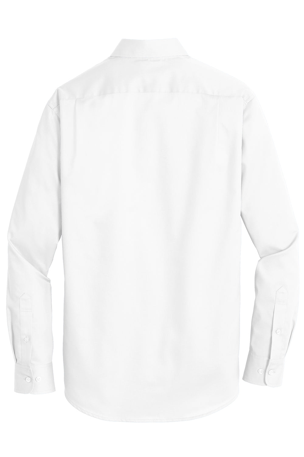 Port Authority S663/TS663 Mens SuperPro Wrinkle Resistant Long Sleeve Button Down Shirt w/ Pocket White Flat Back