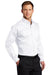 Port Authority S663/TS663 Mens SuperPro Wrinkle Resistant Long Sleeve Button Down Shirt w/ Pocket White Model 3q