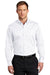 Port Authority S663/TS663 Mens SuperPro Wrinkle Resistant Long Sleeve Button Down Shirt w/ Pocket White Model Front