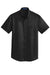 Port Authority S664 Mens SuperPro Wrinkle Resistant Short Sleeve Button Down Shirt w/ Pocket Black Flat Front