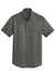 Port Authority S664 Mens SuperPro Wrinkle Resistant Short Sleeve Button Down Shirt w/ Pocket Sterling Grey Flat Front