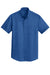 Port Authority S664 Mens SuperPro Wrinkle Resistant Short Sleeve Button Down Shirt w/ Pocket True Blue Flat Front