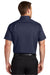 Port Authority S664 Mens SuperPro Wrinkle Resistant Short Sleeve Button Down Shirt w/ Pocket True Navy Blue Model Back