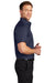 Port Authority S664 Mens SuperPro Wrinkle Resistant Short Sleeve Button Down Shirt w/ Pocket True Navy Blue Model Side