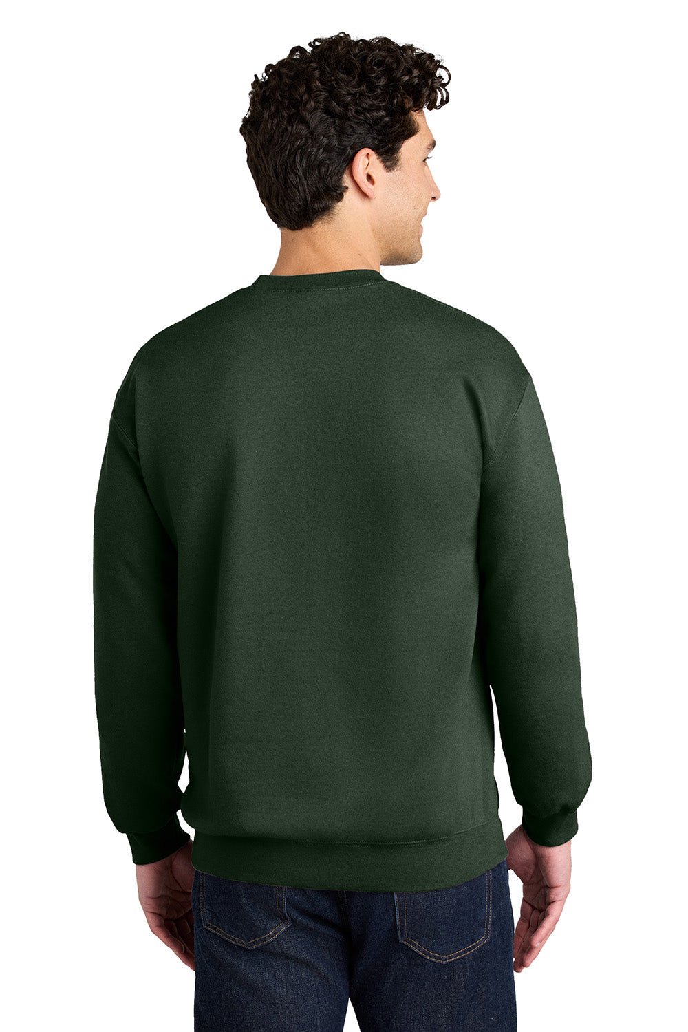 Gildan SF000 Mens Softstyle Crewneck Sweatshirt Forest Green Model Back