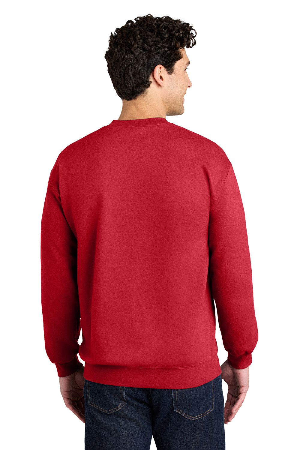 Gildan SF000 Mens Softstyle Crewneck Sweatshirt Red Model Back