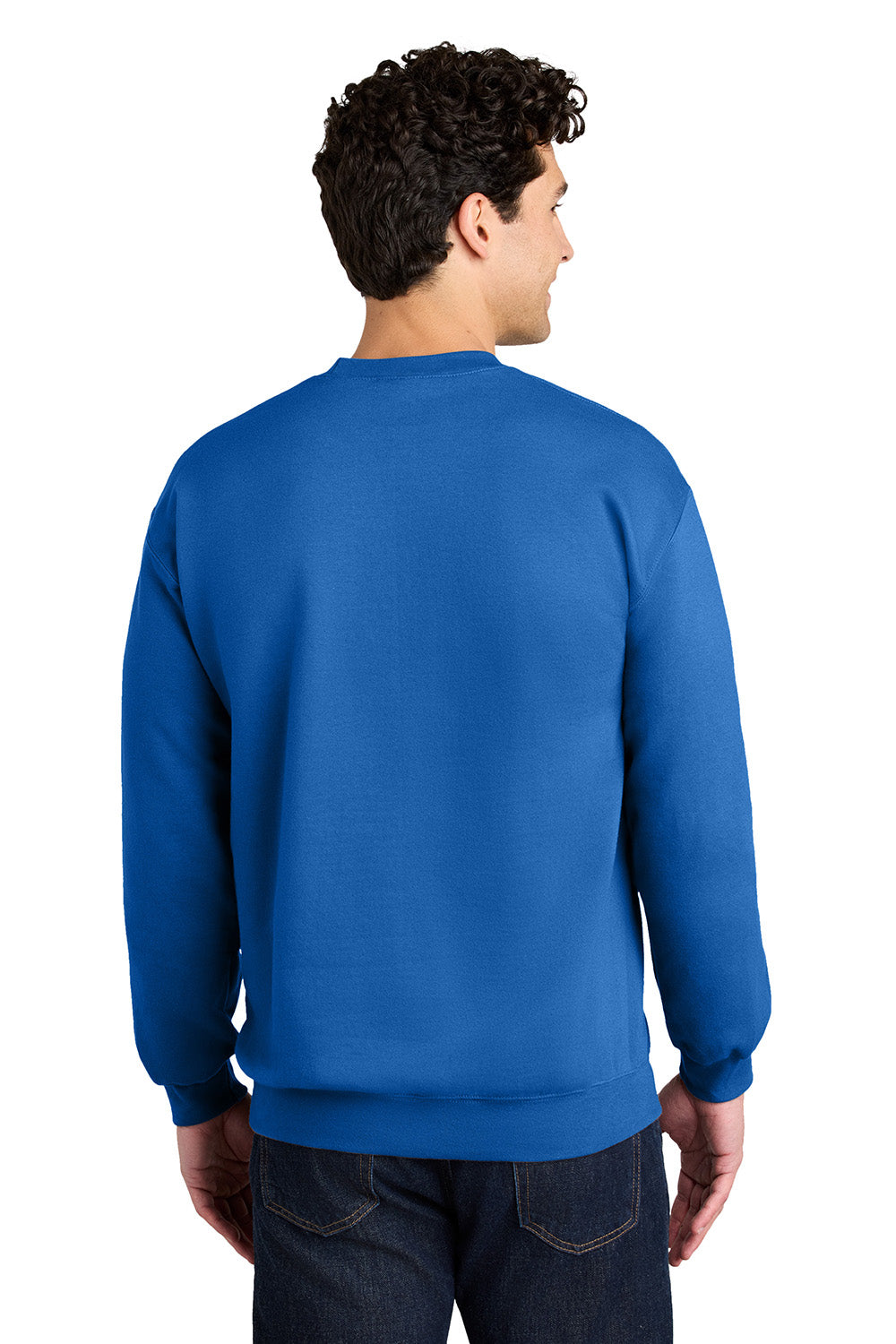 Gildan SF000 Mens Softstyle Crewneck Sweatshirt Royal Blue Model Back