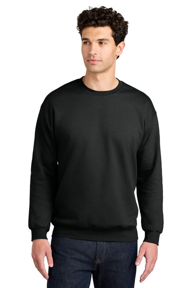 Gildan SF000 Mens Softstyle Crewneck Sweatshirt Black Model Front