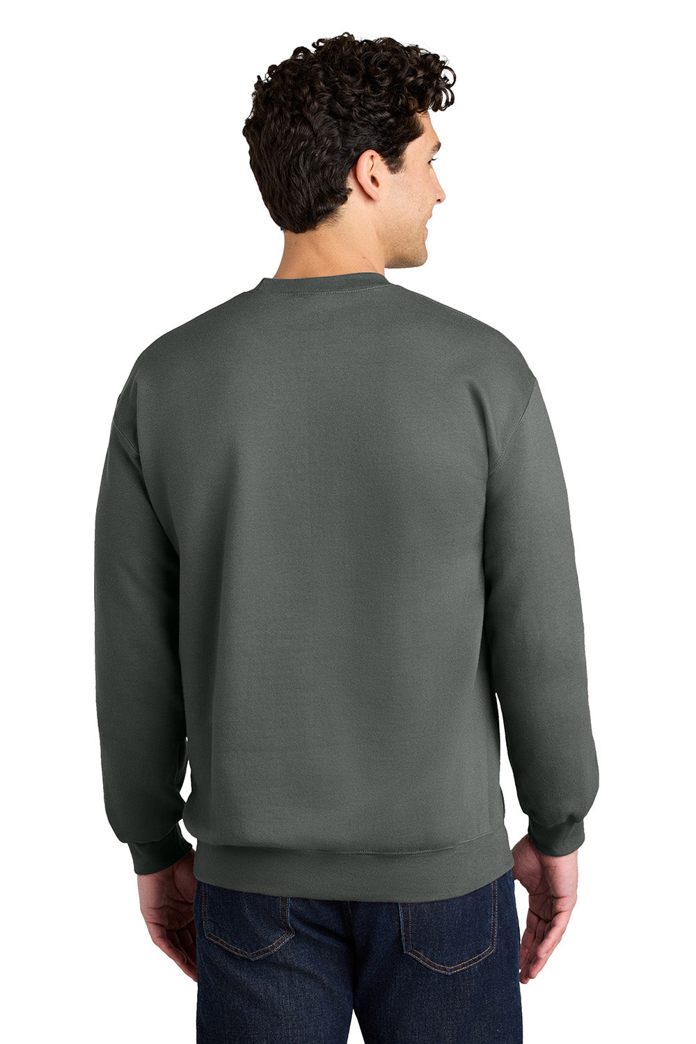 Gildan SF000 Mens Softstyle Crewneck Sweatshirt Charcoal Grey Model Back