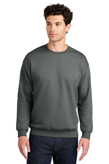 Gildan SF000 Mens Softstyle Crewneck Sweatshirt Charcoal Grey Model Front