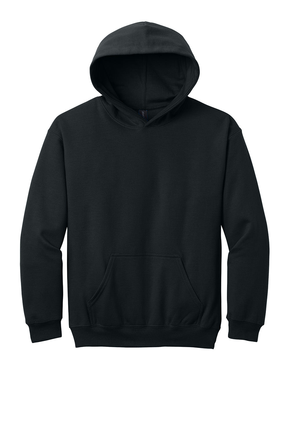 Gildan SF500B Youth Softstyle Hooded Sweatshirt Hoodie w/ Pouch Pocket Black Flat Front