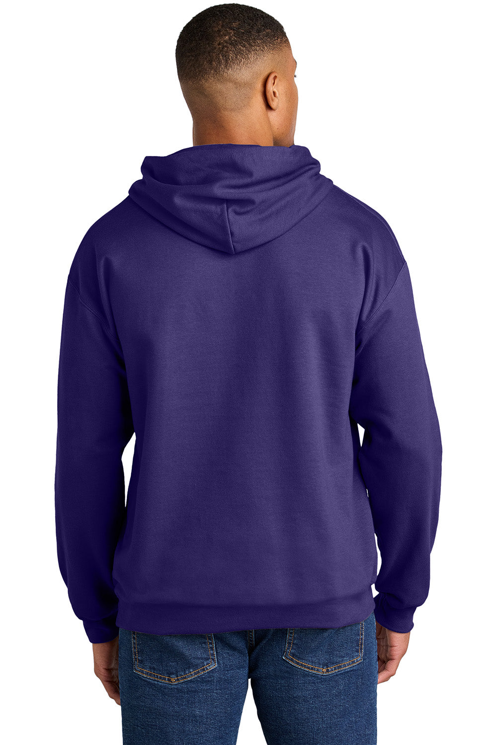 Gildan SF500 Mens Softstyle Hooded Sweatshirt Hoodie w/ Pouch Pocket Purple Model Back