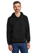 Gildan SF500 Mens Softstyle Hooded Sweatshirt Hoodie w/ Pouch Pocket Black Model Front