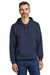 Gildan SF500 Mens Softstyle Hooded Sweatshirt Hoodie w/ Pouch Pocket Navy Blue Model Front