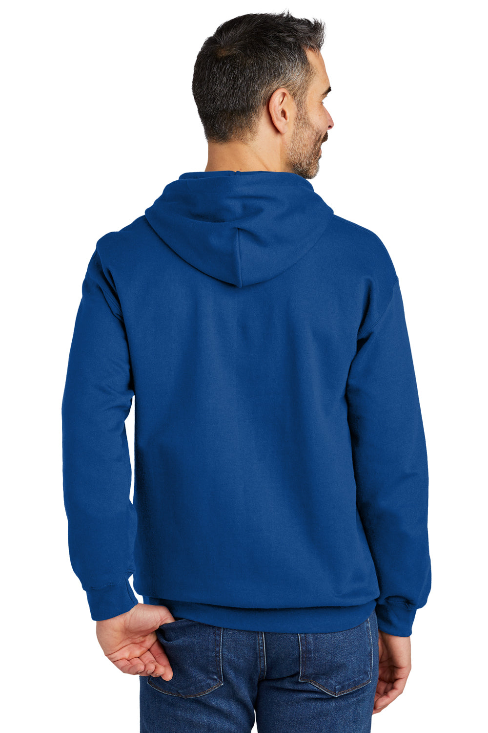 Gildan SF500 Mens Softstyle Hooded Sweatshirt Hoodie w/ Pouch Pocket Royal Blue Model Back