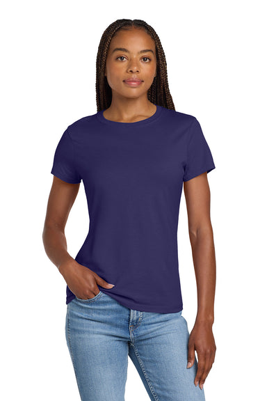 Hanes SL04 Womens Nano-T Short Sleeve Crewneck T-Shirt Navy Blue Model Front