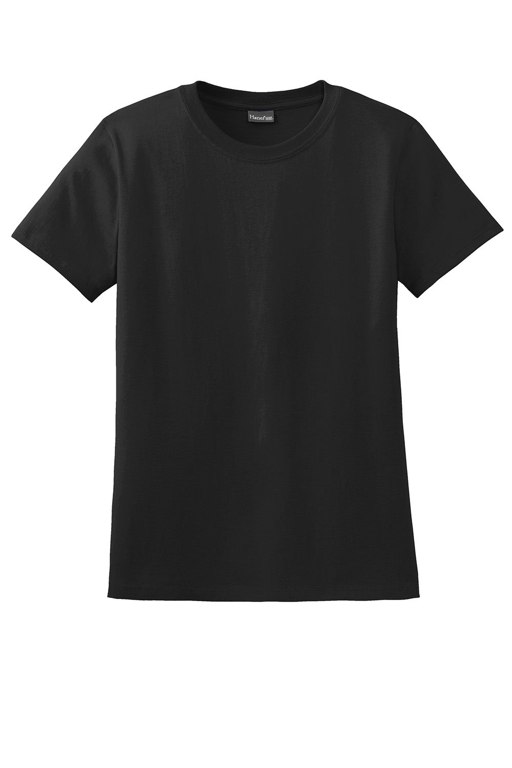 Hanes SL04 Womens Nano-T Short Sleeve Crewneck T-Shirt Black Flat Front