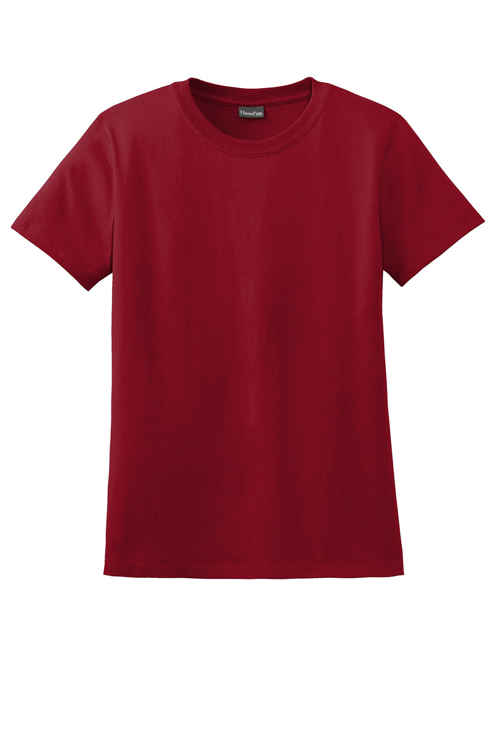 Hanes SL04 Womens Nano-T Short Sleeve Crewneck T-Shirt Deep Red Flat Front