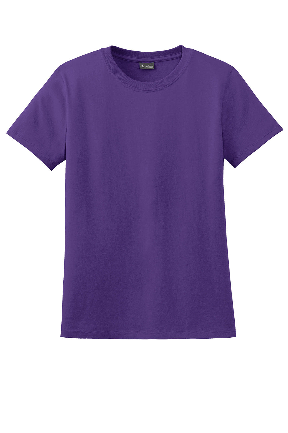 Hanes SL04 Womens Nano-T Short Sleeve Crewneck T-Shirt Purple Flat Front