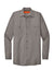 Red Kap SP14/SP14LONG Mens Industrial Moisture Wicking Long Sleeve Button Down Shirt w/ Double Pockets Grey Flat Front