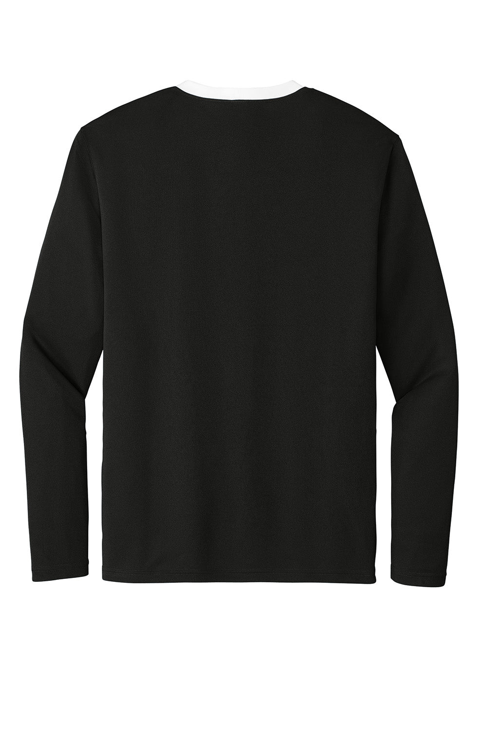 Sport-Tek ST100LS Mens Competitor United Long Sleeve Crewneck T-Shirt Black/White Flat Back