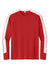 Sport-Tek ST100LS Mens Competitor United Long Sleeve Crewneck T-Shirt Deep Red/White Flat Front